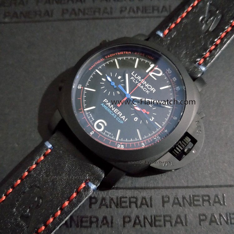 Panerai PAM 725 Luminor Flyback Americas Cup Watch Black Case Panerai PAM 725 Luminor Flyback Americas Cup Watch Black Case